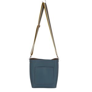 Bromen Bucket Bag Vegan Leather Crossbody Bag Blue